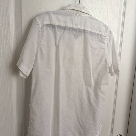 GAP Kids White Linen/Cotton Short Sleeve Button Down Shirt Size 10 - Picture 6 of 6